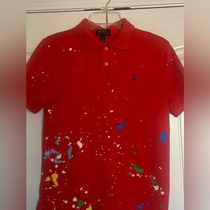 Polo by Ralph Lauren Red Kids Polo Shirt with Colorful Splashes -Bundle Sale (2)